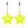 Neon Star Earrings Yellow