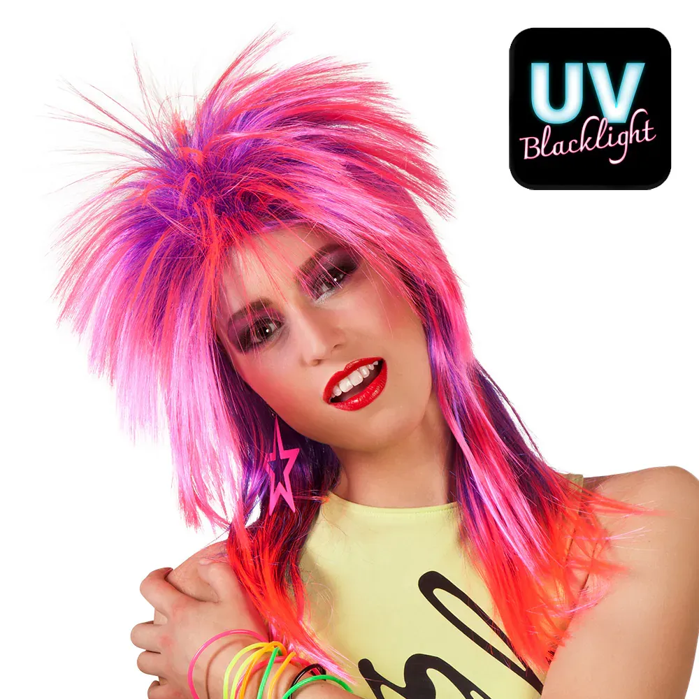 Neon Pruik Kimberley Roze