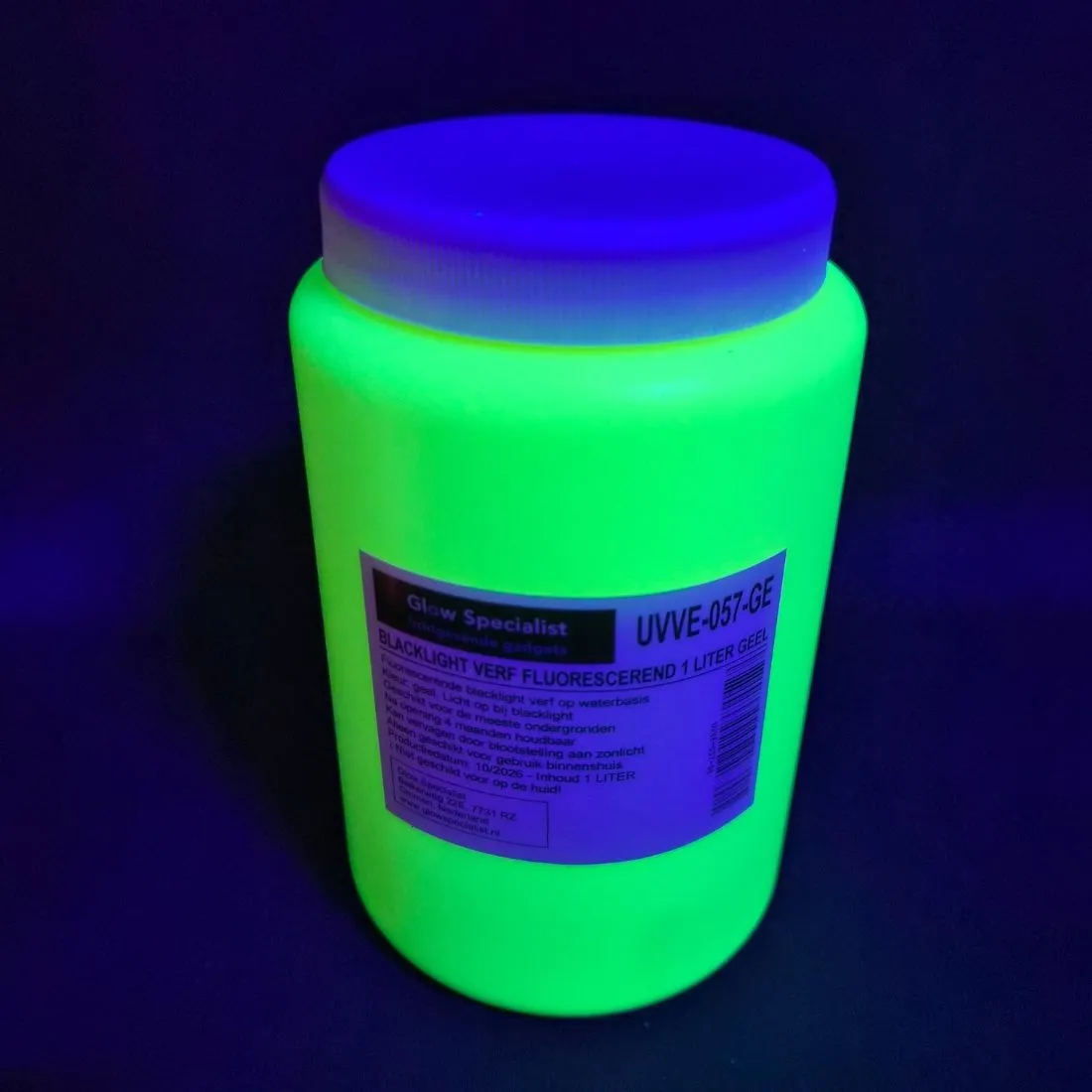 FLUORESCENT BLACKLIGHT PAINT WATER BASED - 1 LITRE - VARIOUS COLOURS