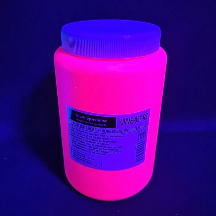 FLUORESCENT BLACKLIGHT PAINT WATER BASED - 1 LITRE - VARIOUS COLOURS
