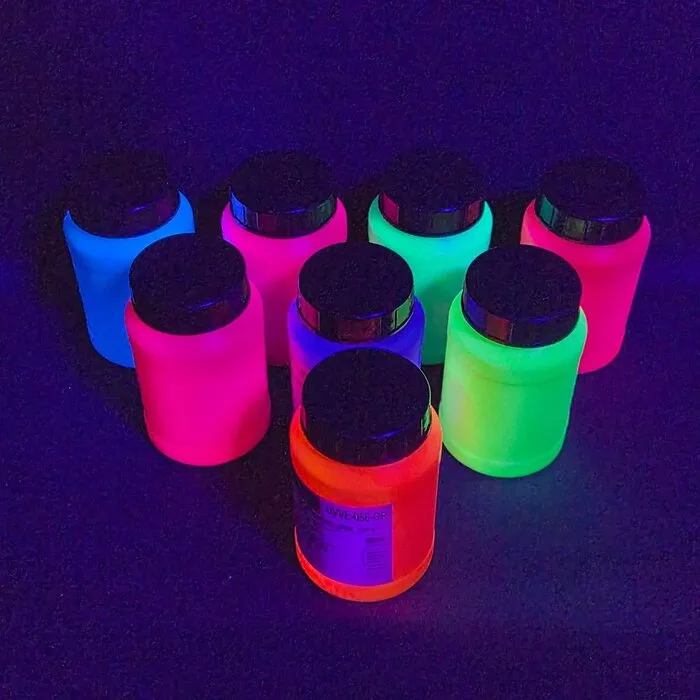 FLUORESCENT BLACKLIGHT PAINT WATER BASED - 250 ML - VARIOUS COLOURS
