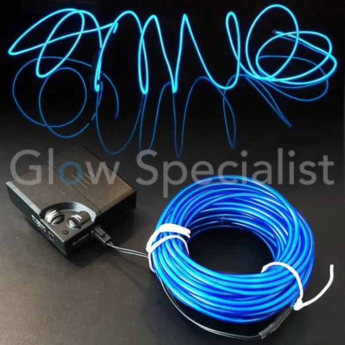 EL-WIRE / DRAAD - 10 METER - MET 9 VOLT INVERTER