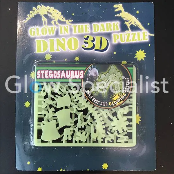 GLOW IN THE DARK 3D DINO PUZZLE - 6 ASSORTI