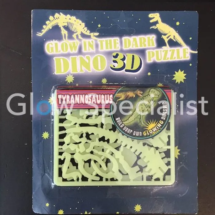 GLOW IN THE DARK 3D DINO PUZZLE - 6 ASSORTI