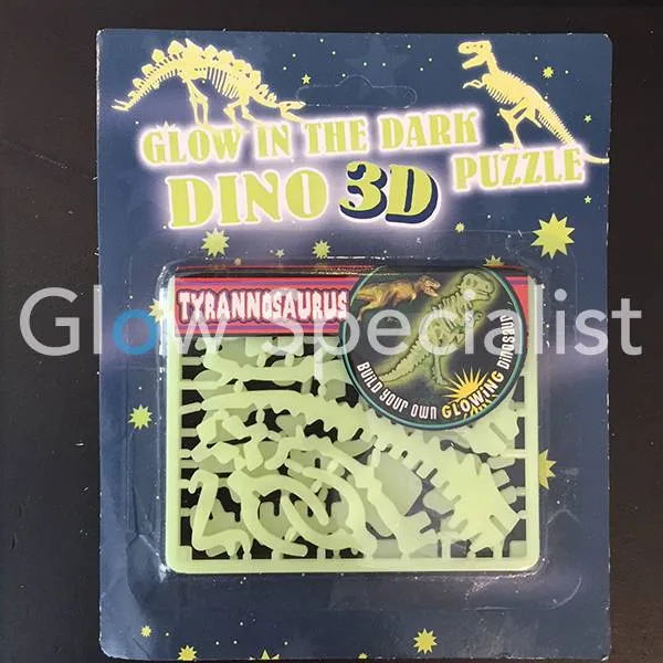 GLOW IN THE DARK 3D DINO PUZZLE - 6 ASSORTI