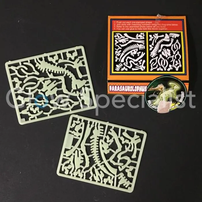 GLOW IN THE DARK 3D DINO PUZZLE - 6 ASSORTI