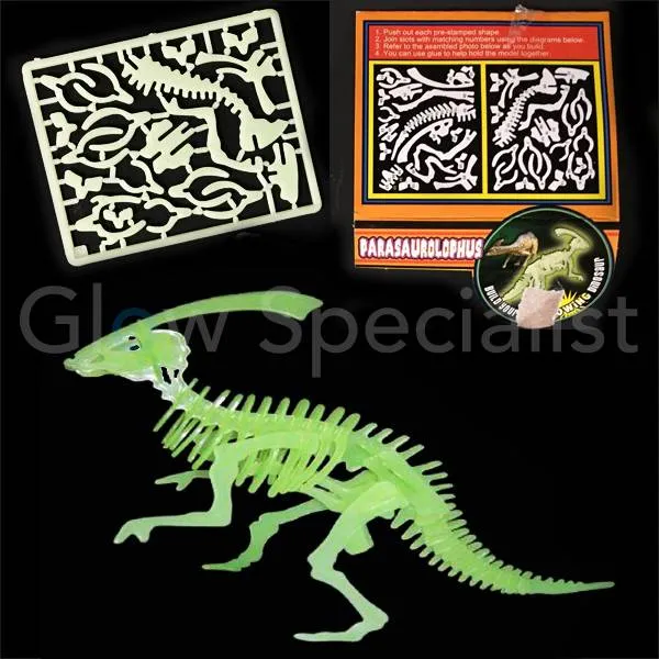 GLOW IN THE DARK 3D DINO PUZZLE - 6 ASSORTI