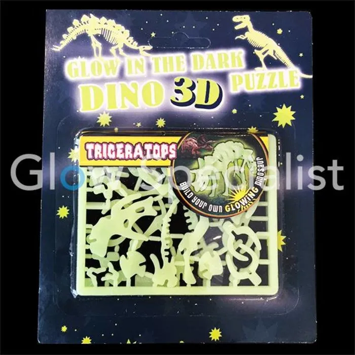 GLOW IN THE DARK 3D DINO PUZZLE - 6 ASSORTI