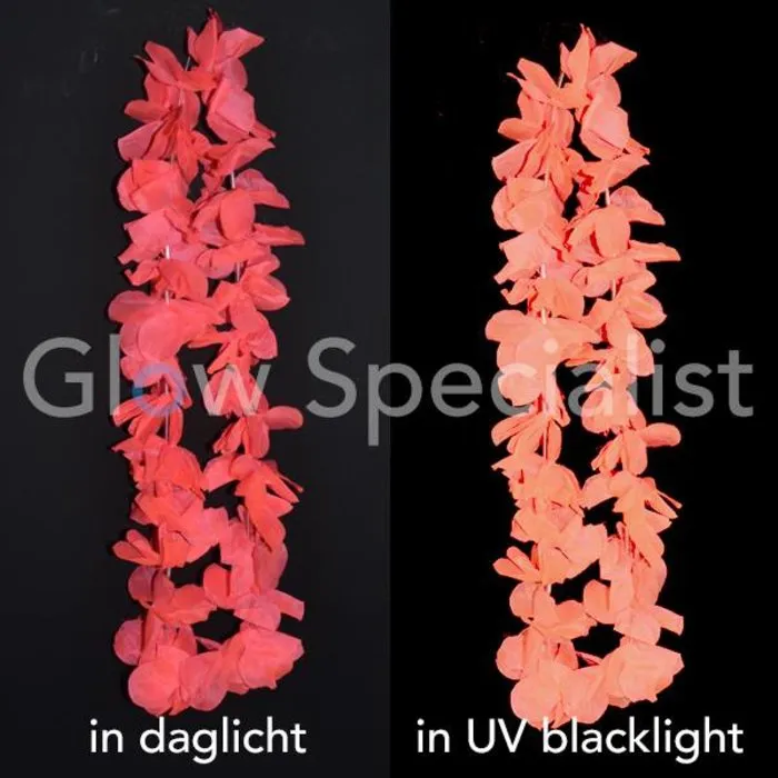 UV/BLACKLIGHT HAWAIIAN NECKLACE - PINK