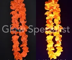 UV/BLACKLIGHT HAWAIIAN LEIS - ORANGE