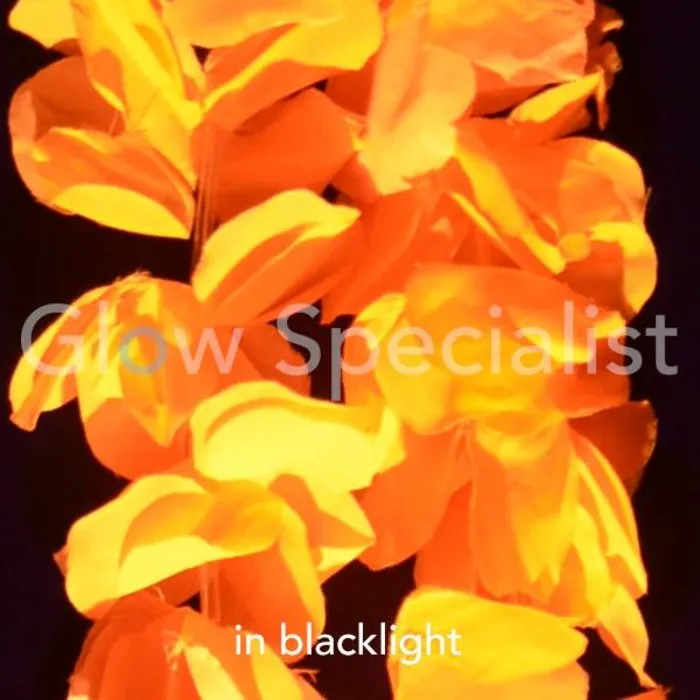 UV/BLACKLIGHT HAWAIIAN NECKLACE - ORANGE