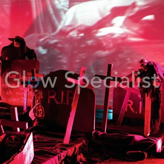 HALLOWEEN GHOST BATS - WITH RED LED EYES