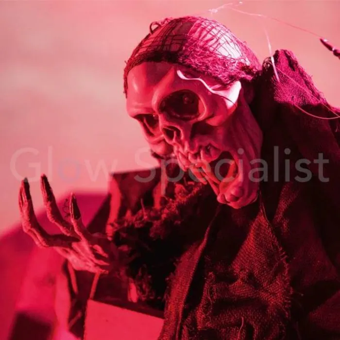 HALLOWEEN GHOST BATS - WITH RED LED EYES