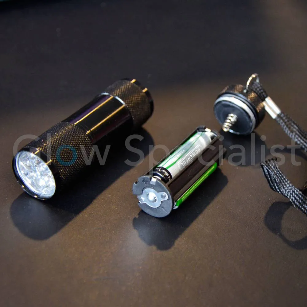 Glow Specialist UV Zaklamp 9 LED – 395nm – Compact AAA Model