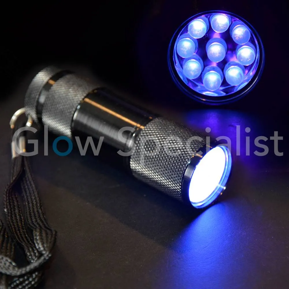 Glow Specialist UV Zaklamp 9 LED – 395nm – Compact AAA Model