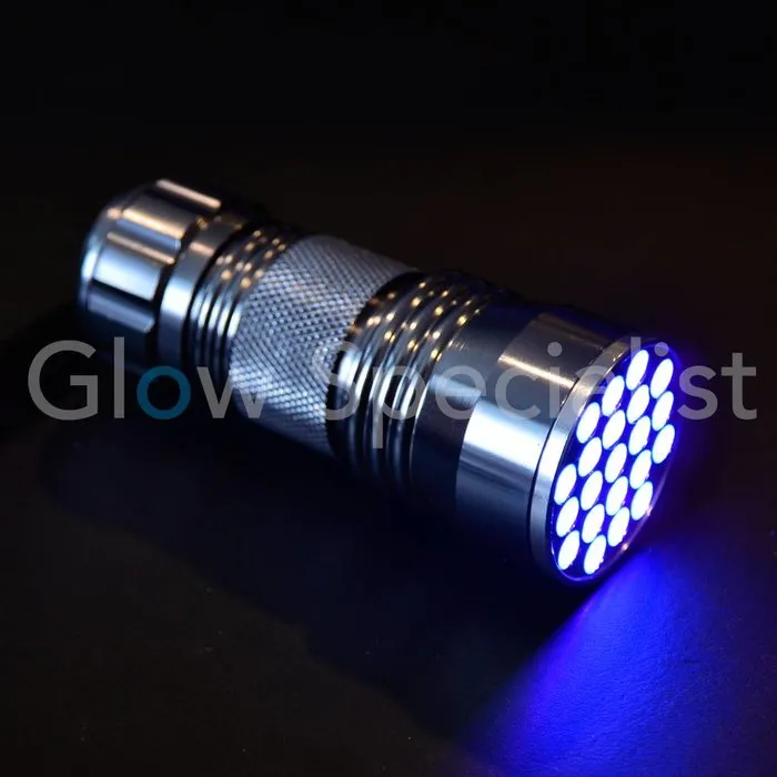 UV Zaklamp 21 LED – 395‑400nm – Robuust Aluminium