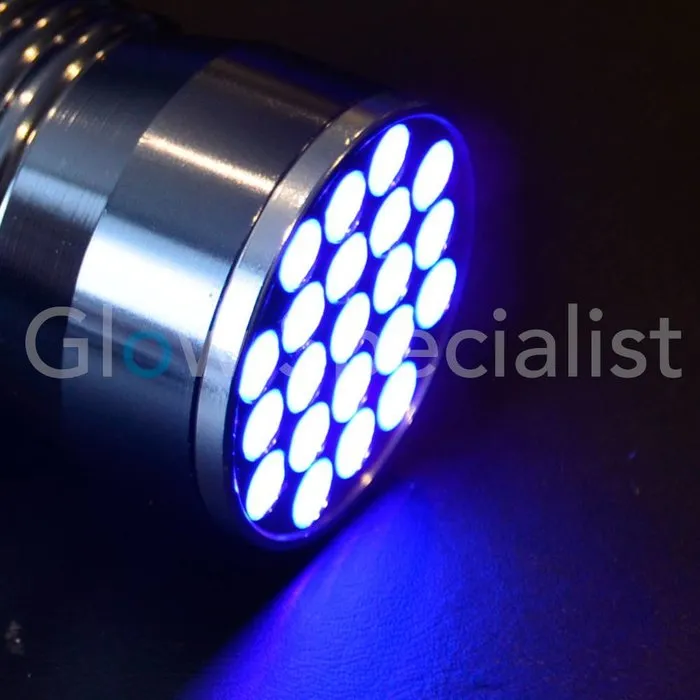 UV Zaklamp 21 LED – 395‑400nm – Robuust Aluminium