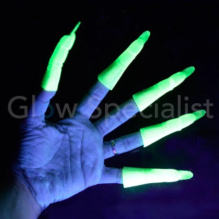 GLOW IN THE DARK WITCH FINGERS - SET OF 10 PIECES