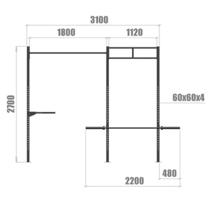 PT Essentials Wall Mount Crossfit Rig V8