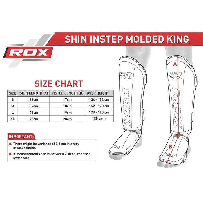 RDX Sports Shin Instep Molded KING - Zwart