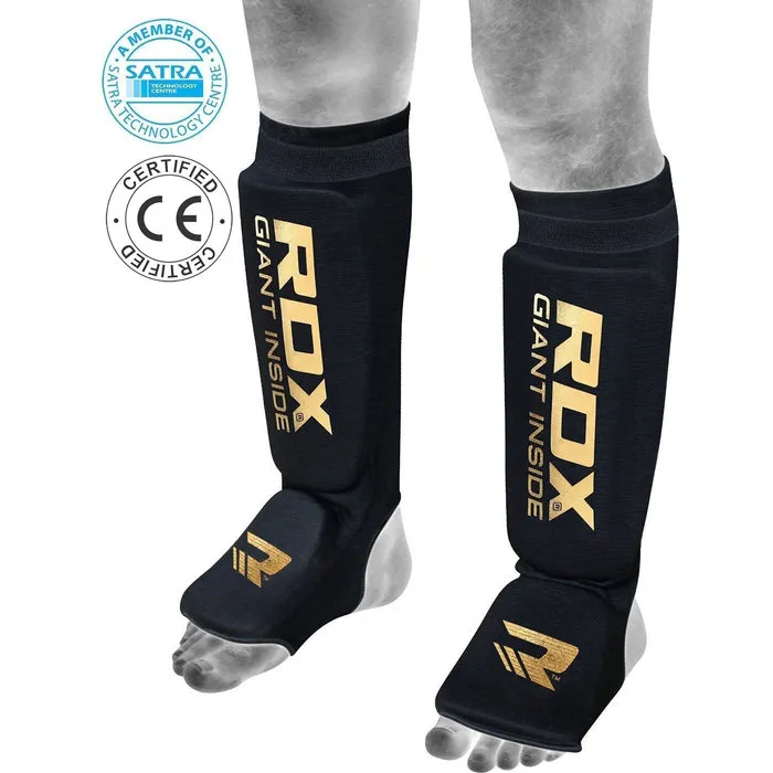 RDX Sports Hosiery Shin Instep Foam Zwart-Goud
