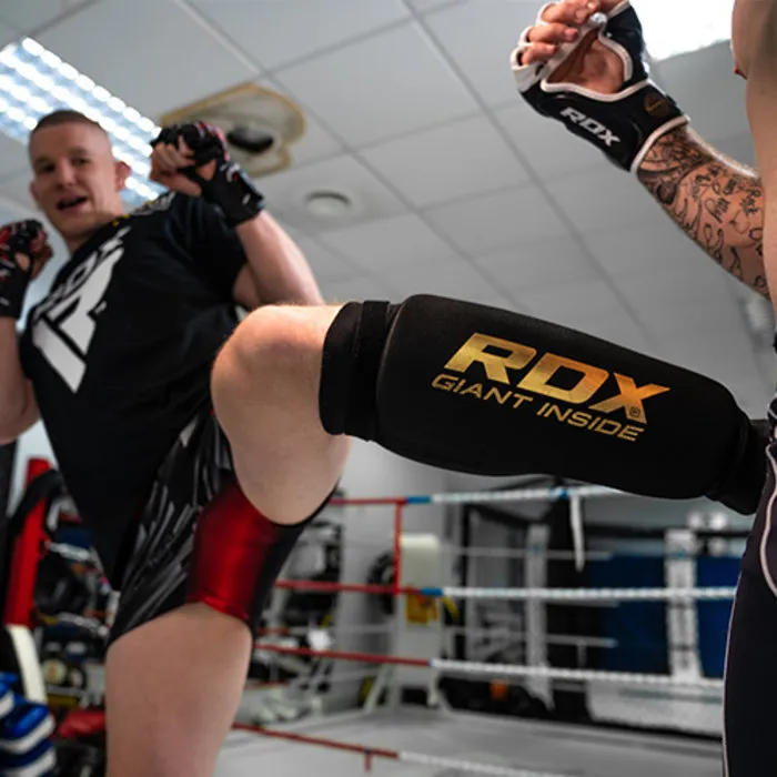 RDX Sports Hosiery Shin Instep Foam Zwart-Goud