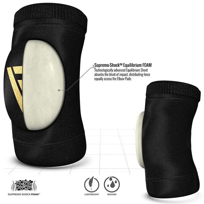RDX Sports HY Elleboog pads zwart-goud
