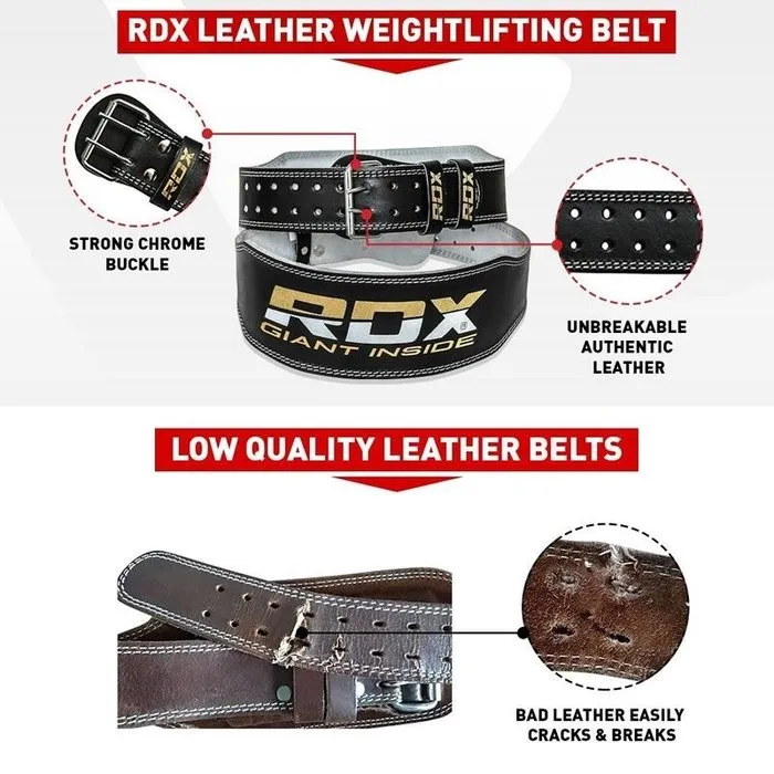RDX Sports Gym Lederen Gewichtenhef Riem