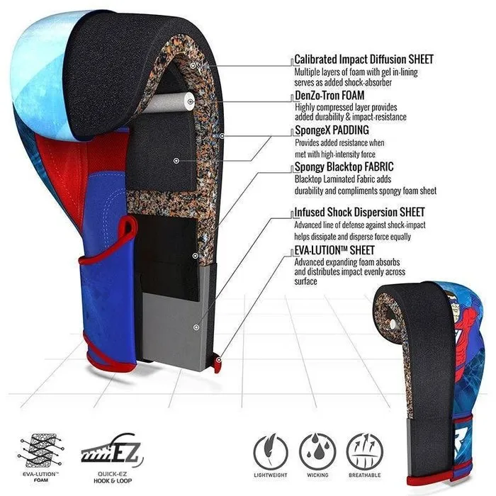 RDX Sports 9U Bokshandschoenen - 6 oz - Superheld print - voor kinderen