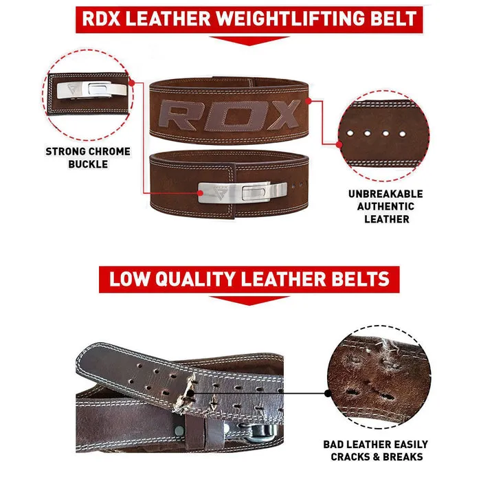 RDX Sports Powerlifting Leren Riem Pro - Met Gesp