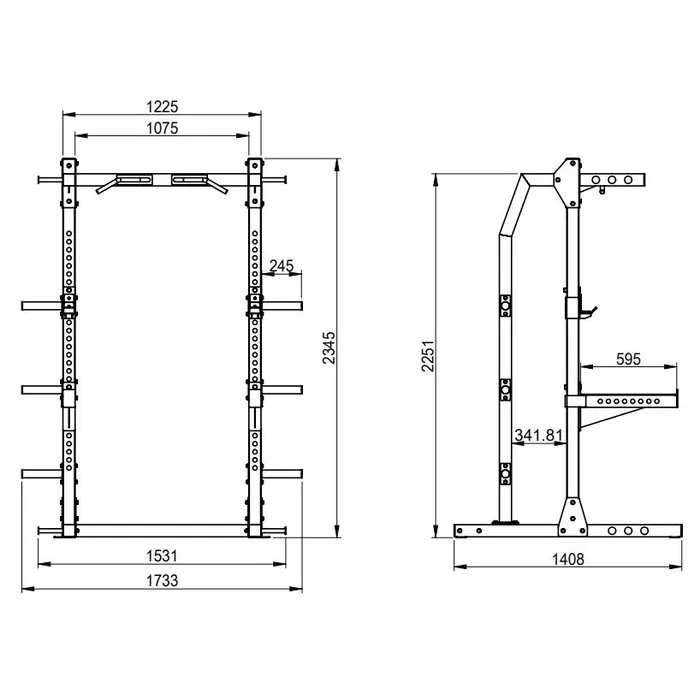 PT Essentials HR100 Titan Half Rack Heavy Duty