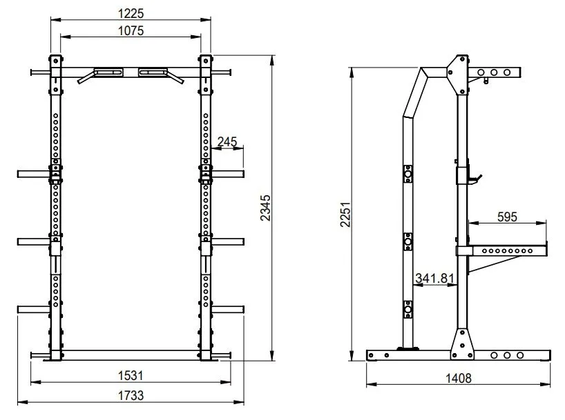 PT Essentials HR100 Titan Half Rack Heavy Duty