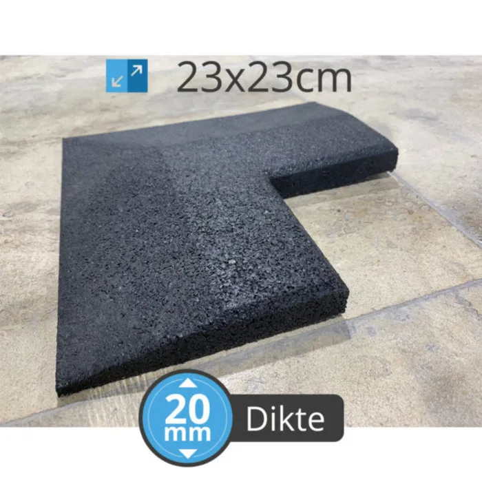 PT Essentials professionele fitnessapparatuur voor elke trainingsruimte Hoekafwerking  23x23x2 high-density tegel