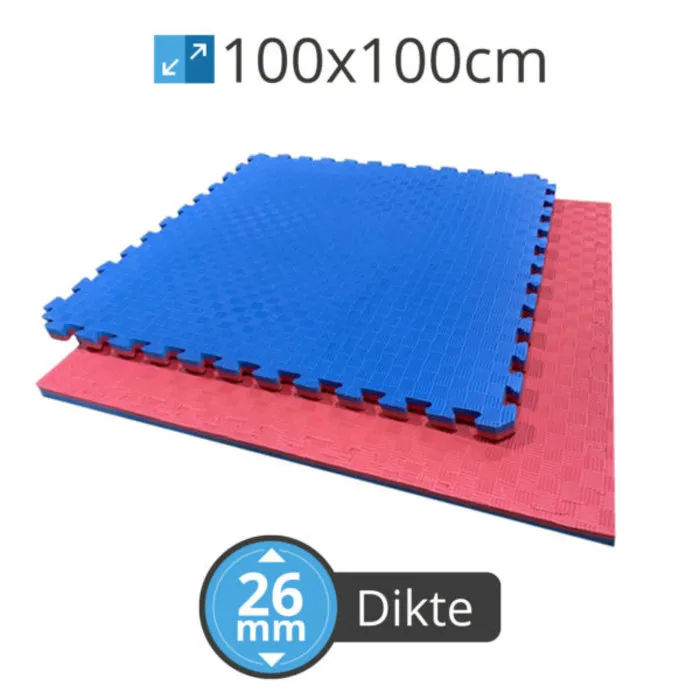 PT Essentials Tatami matten 100x100x2,6 cm - Palletprijs - Blauw-Rood