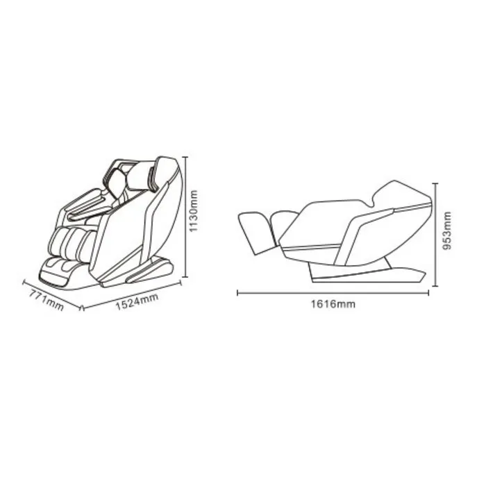 NRG Wellness Massagestoel Ultima 3D Zwart - Gratis levering