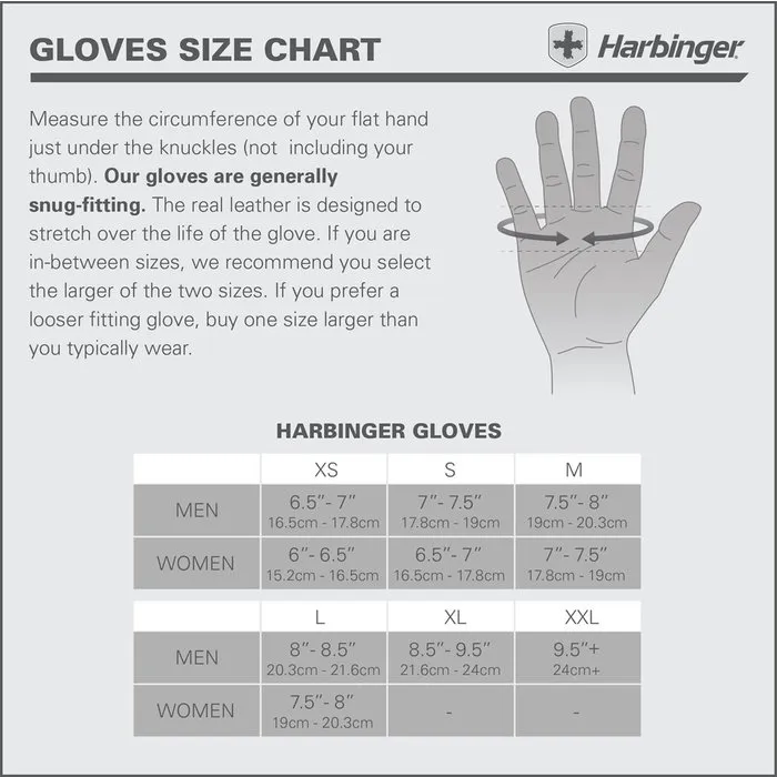 Harbinger Women's Power Stretchback Fitness Handschoenen - Zwart