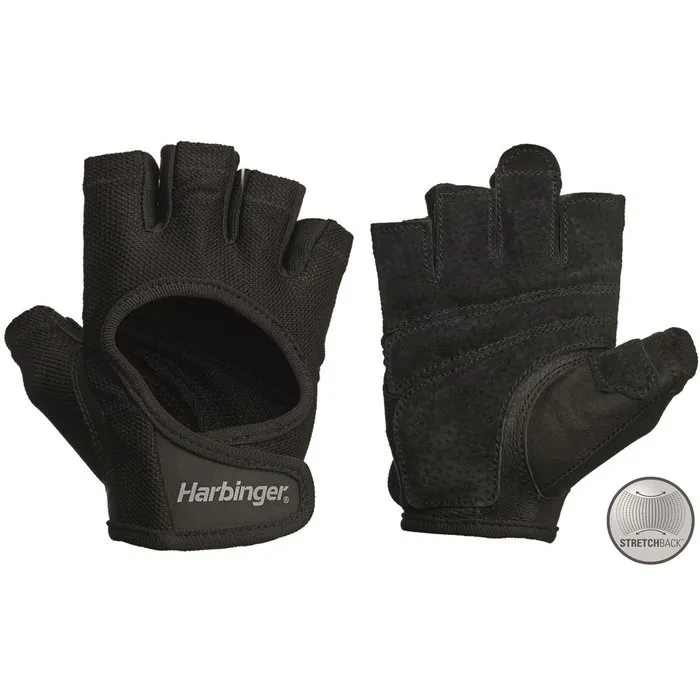 Harbinger Women's Power Stretchback Fitness Handschoenen - Zwart