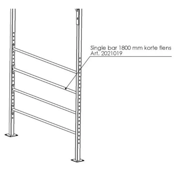 PT Essentials Single bar 1800 korte flens