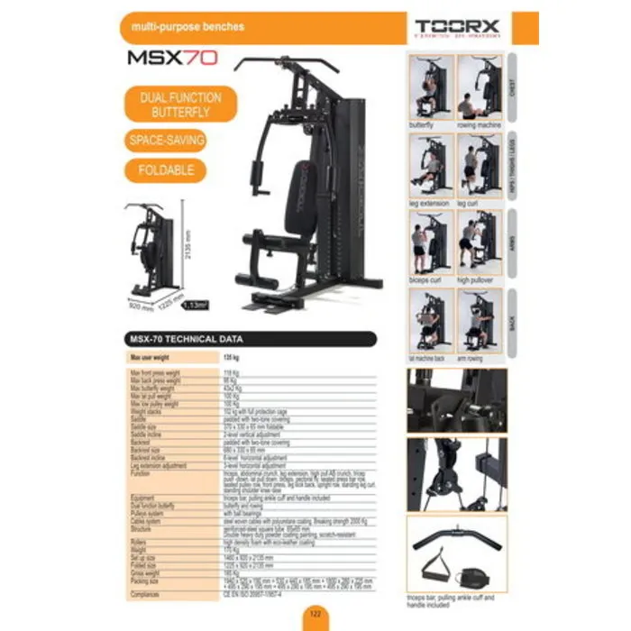 Toorx MSX-70 Homegym - Gratis Levering