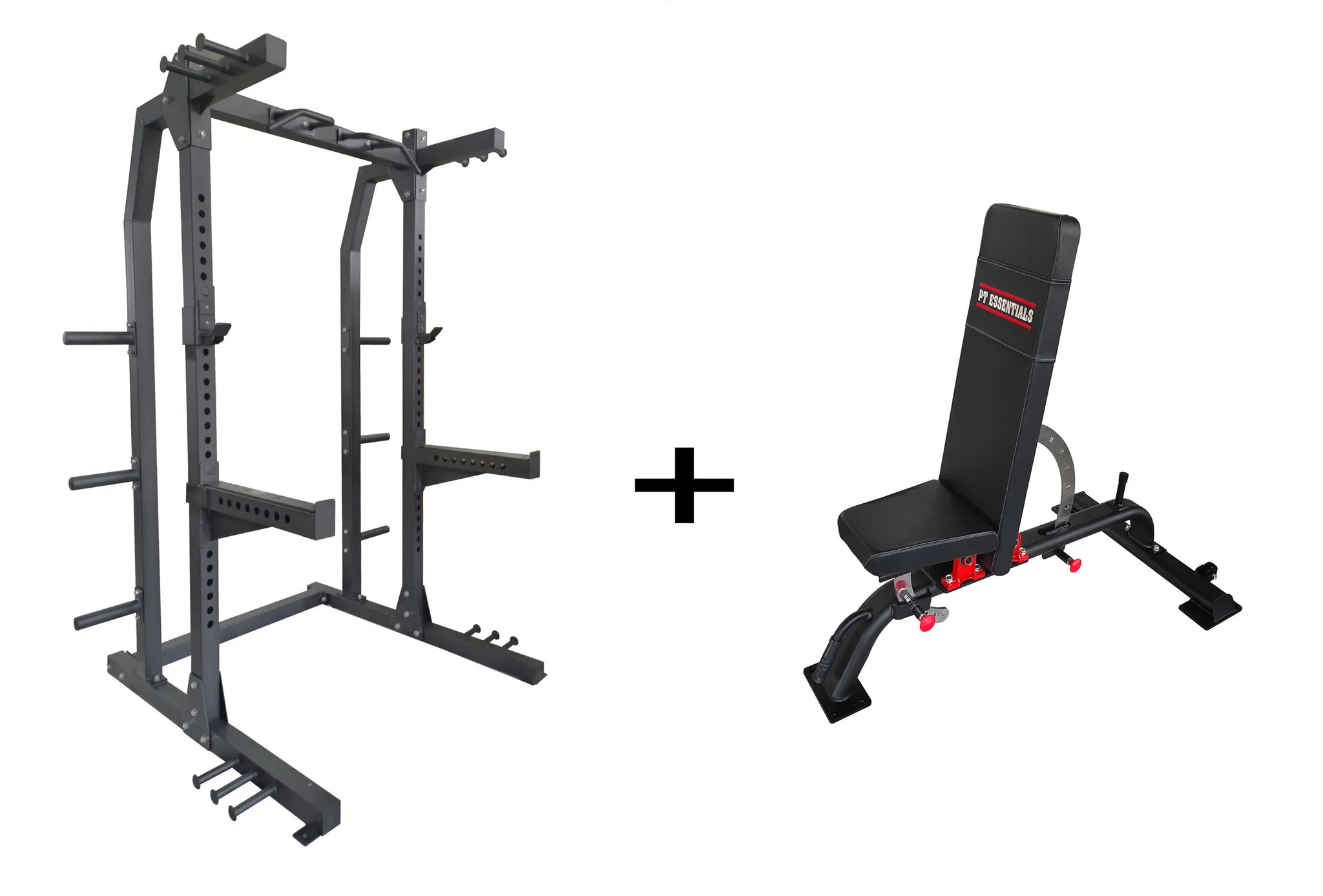 PT Essentials HR100 Titan Half Rack + Bench Combodeal