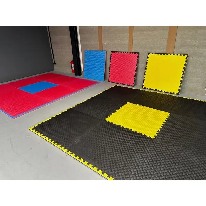 PT Essentials Tatami matten zwart-geel - 100x100x4 cm - Palletprijs