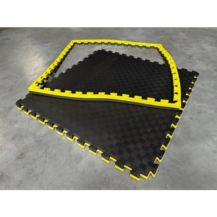 PTessentials Tatami matten zwart-geel - 100x100x4 cm - Palletprijs