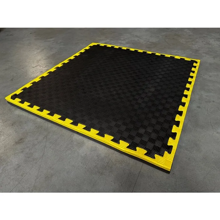 PTessentials Tatami matten zwart-geel - 100x100x4 cm - Palletprijs