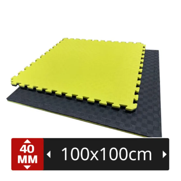 PTessentials Tatami matten zwart-geel - 100x100x4 cm - Palletprijs