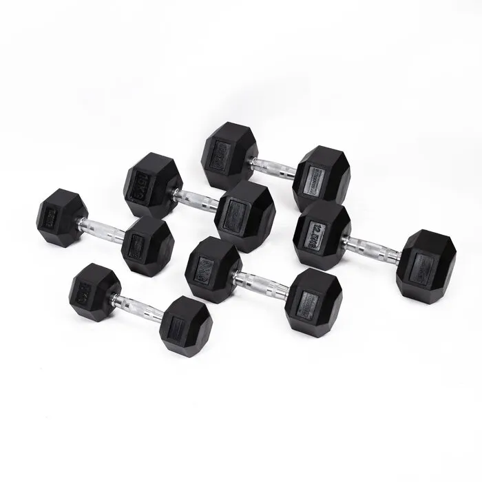 PT Essentials professionele fitnessapparatuur voor elke trainingsruimte PRO Hexa Dumbbell Voordeelset 2,5 t/m 40 kg