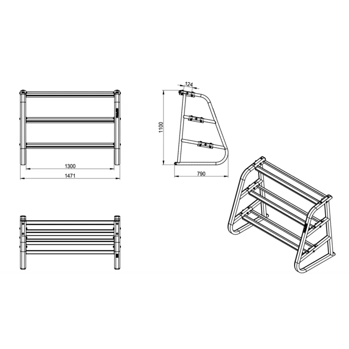 PT Essentials DELUXE PRO Hexa Dumbbellset 2,5 t/m 30 kg met storage rack