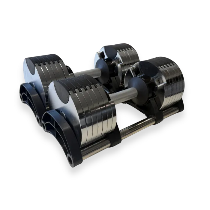 PT Essentials Verstelbare Chrome Dumbbells - per set - inclusief stand