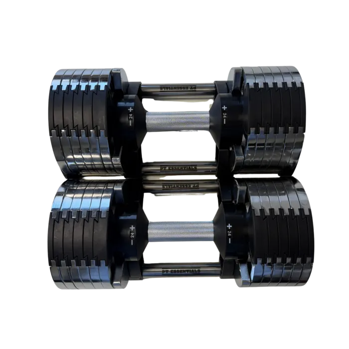 PT Essentials Verstelbare Chrome Dumbbells - per set - inclusief stand