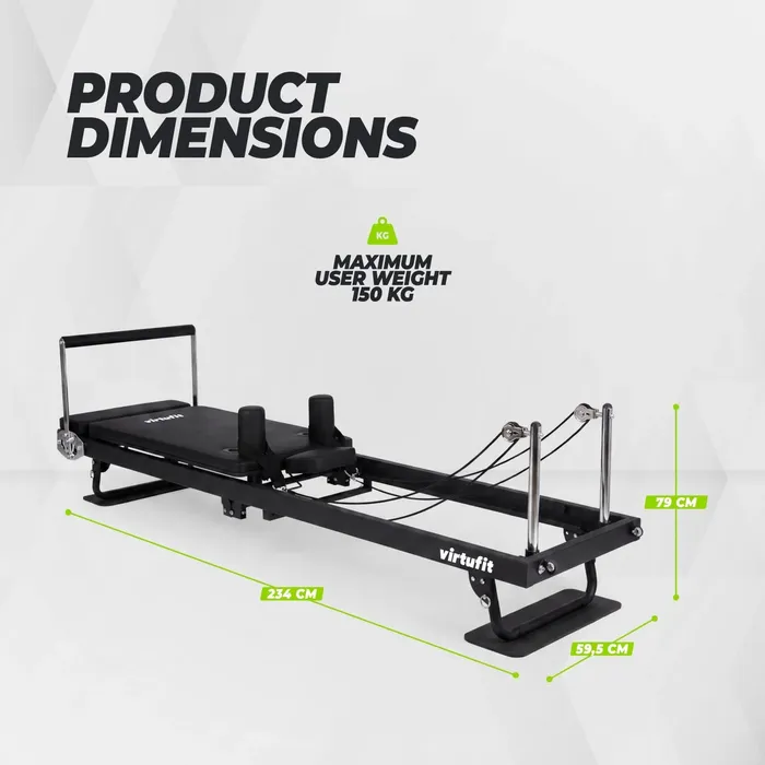 VirtuFit Pilates Reformer - Opvouwbaar - Zwart