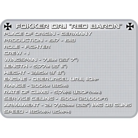 Cobi  Fokker Dr.1 Red Baron # Cobi 2974
